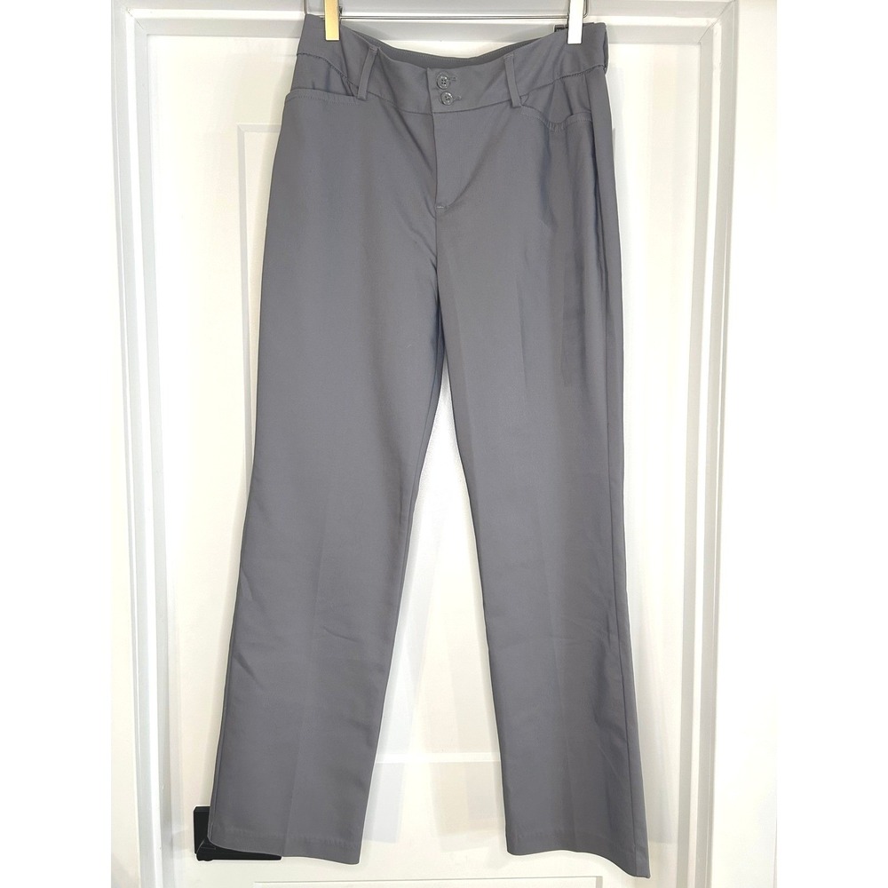 NEW Lee Secretly Shapes Regular Fit Straight Leg Mid Rise Pants Boulder Grey 12M